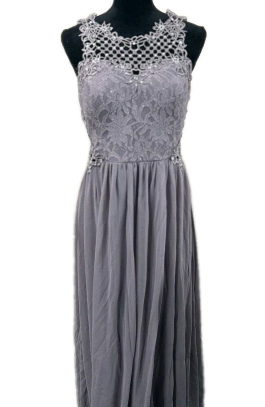 City Triangles Lavender Lace Bodice Sleeveless Formal Prom Gown Womens 11 HOCO